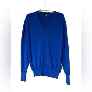 Neiman Marcus Vintage USA Egyptian Cotton V Neck Sweater Blue Men’s Size‎ Large